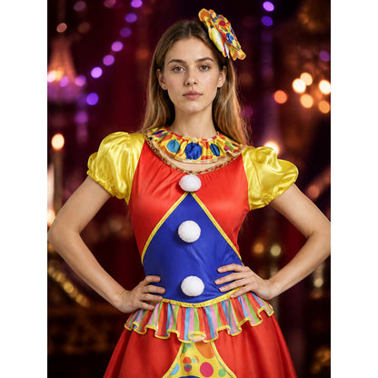 Clown Costume Dress for Parties and Stage Performances on-model view