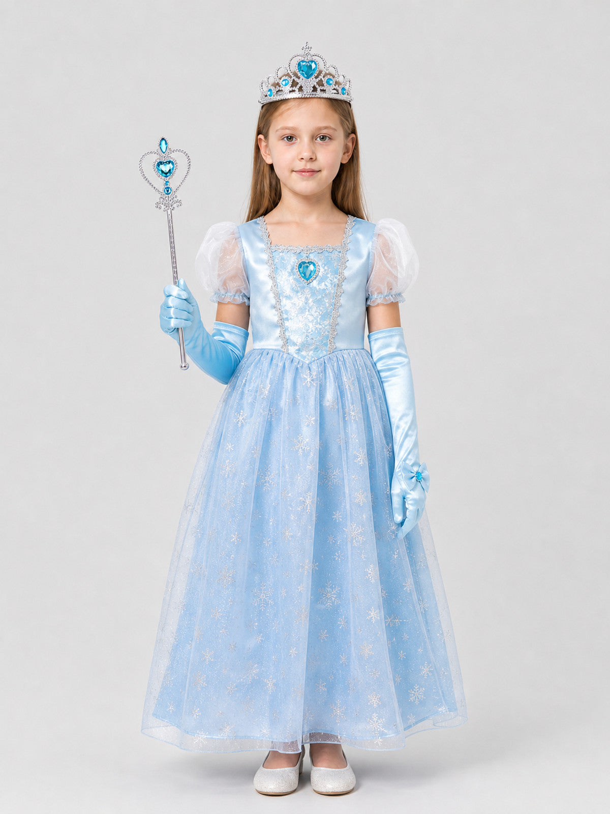 Costume Accessory Set: Crown, Wand, and Gloves on-model view