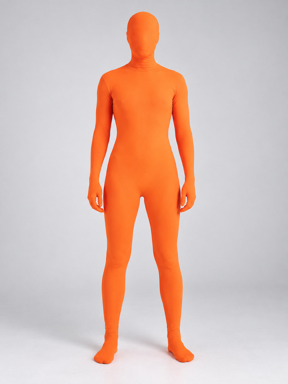 Orange Jumpsuit Costume with Closed Hood Mask