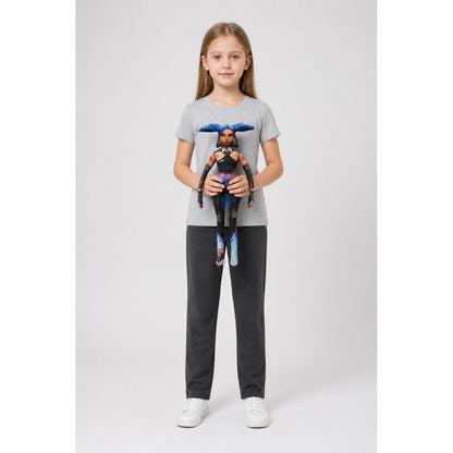 Articulated Anime Figure with a Blue Head and Purple Belt main product view