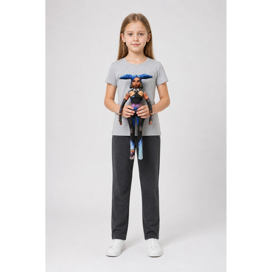 Articulated Anime Figure with a Blue Head and Purple Belt main product view