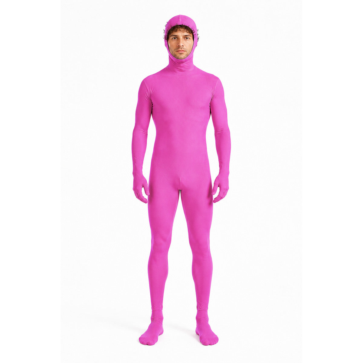 Hooded Zentai Jumpsuit with Open Face