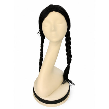 Black Carnival Wig with Two Braids