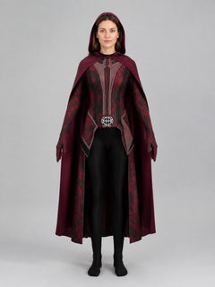 Scarlet Witch Cosplay Costume with a Long Hooded Cape