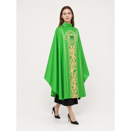 Green Carnival Cloak with High Collar