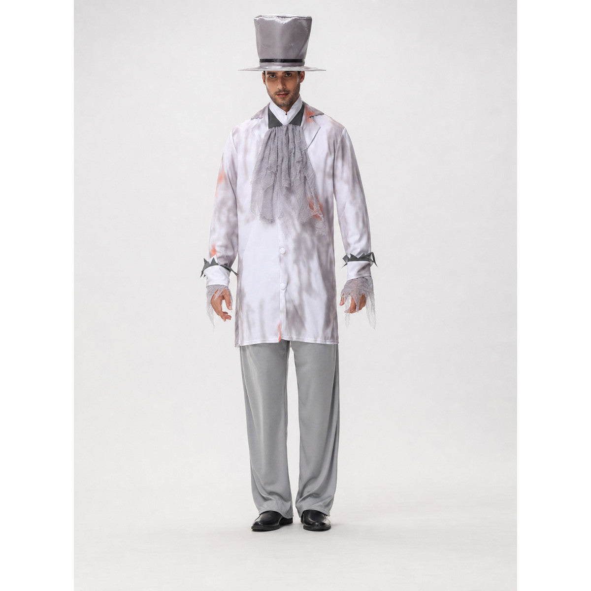 Vampire Carnival Costume with Top Hat and Pants on-model view