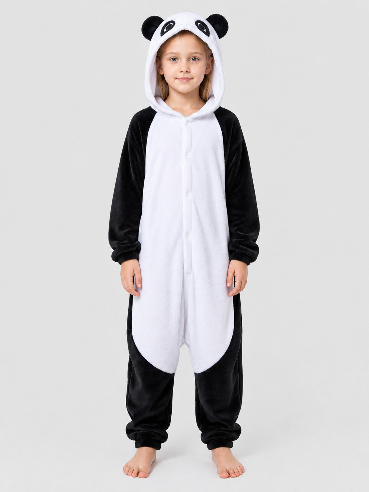 Panda Hooded Pajama Jumpsuit with Ears