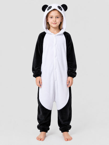 Panda Hooded Pajama Jumpsuit with Ears
