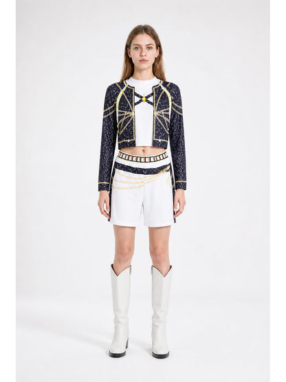 Children's cosplay costume with shorts, black and gold main product view