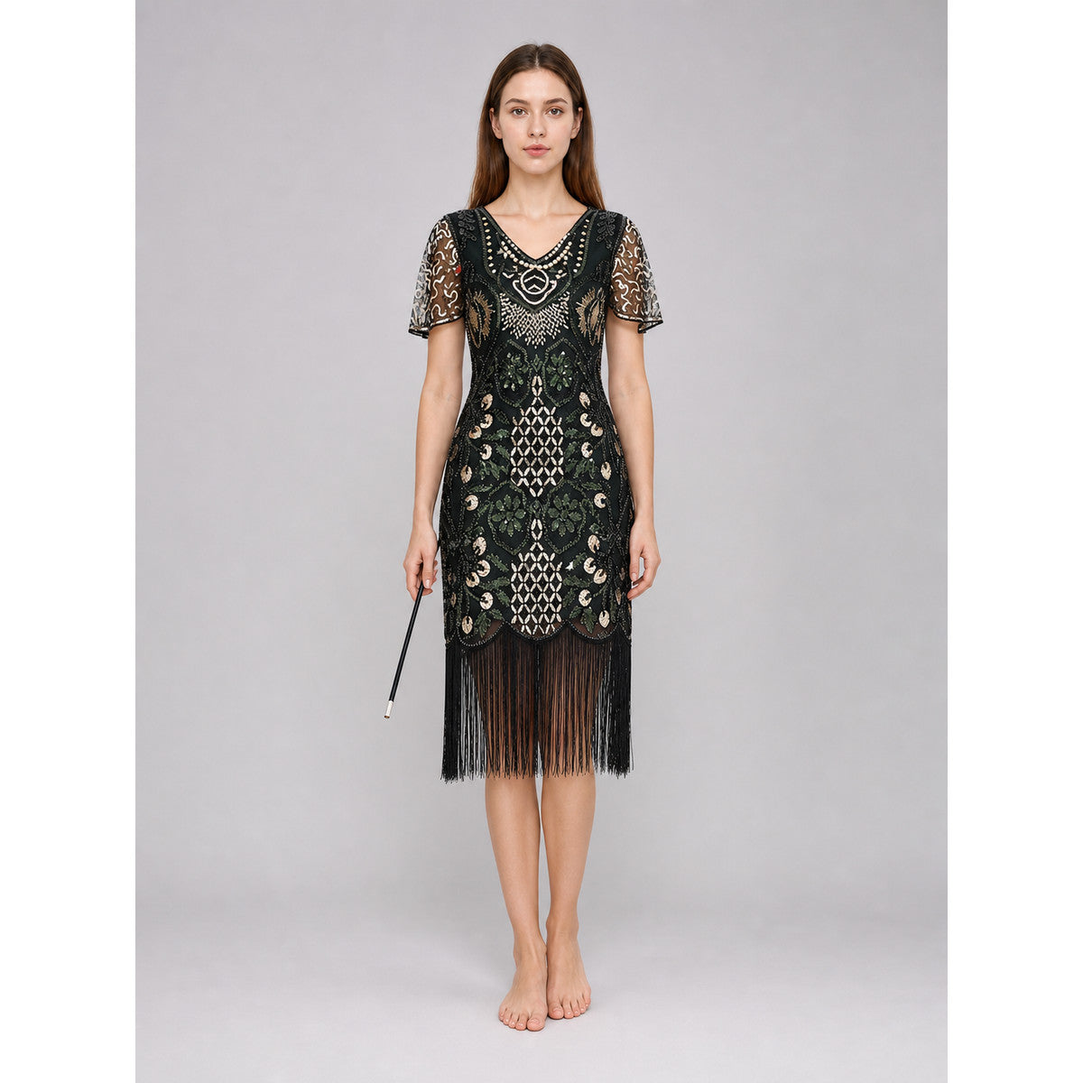 Vintage Art Deco Fringe and Sequin Dress
