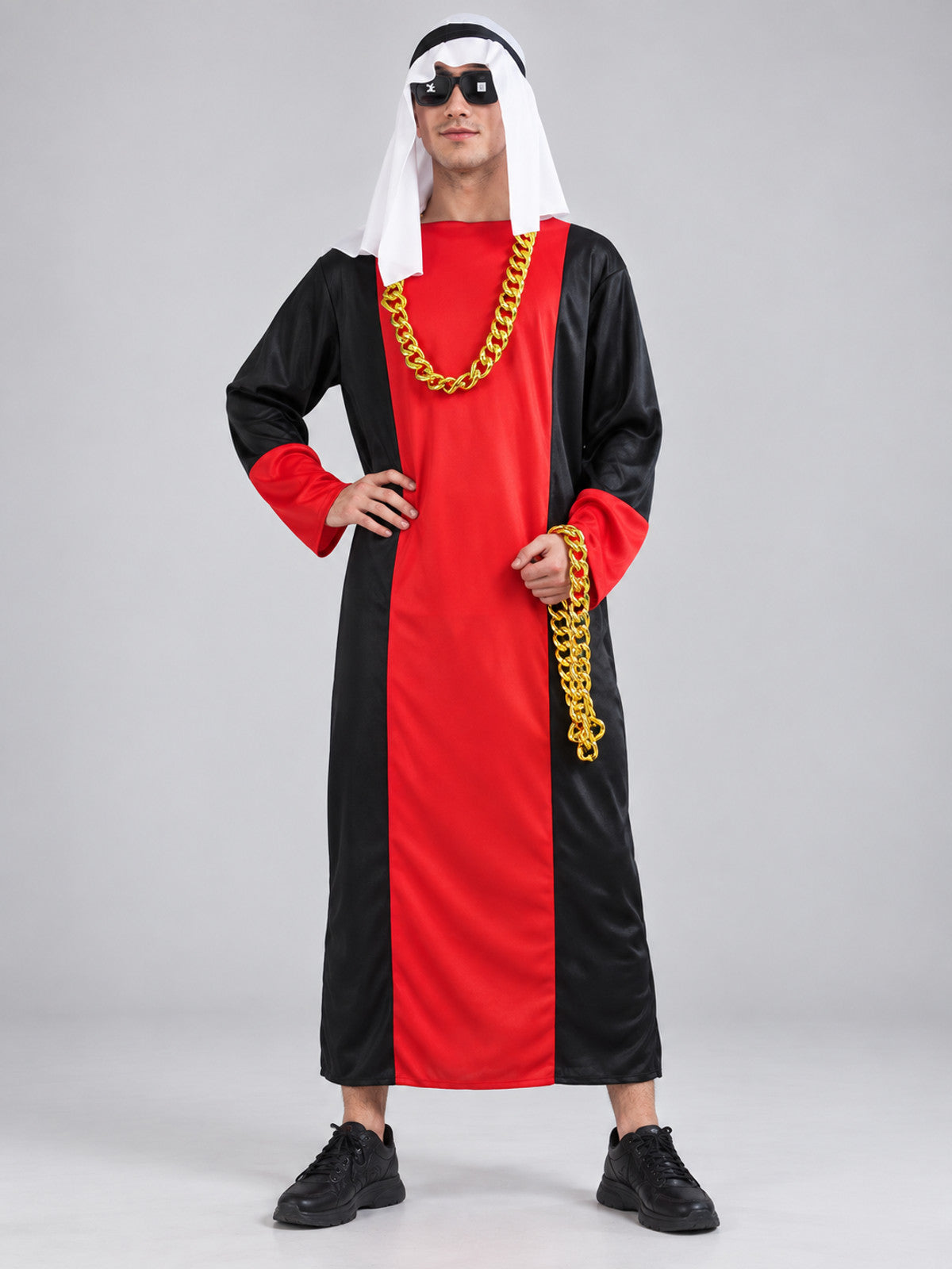 Carnival Costume with White Headpiece and Chain