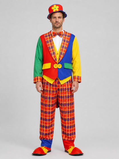 Clown Costume, Jacket, Pants, and Hat on-model view
