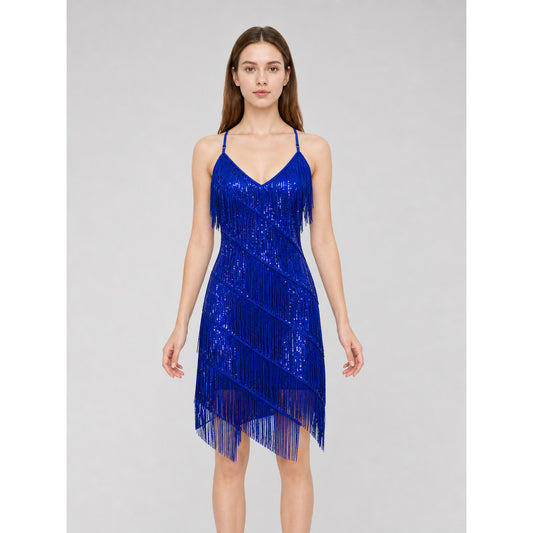 1920s-themed event set: fringe dress and accessories