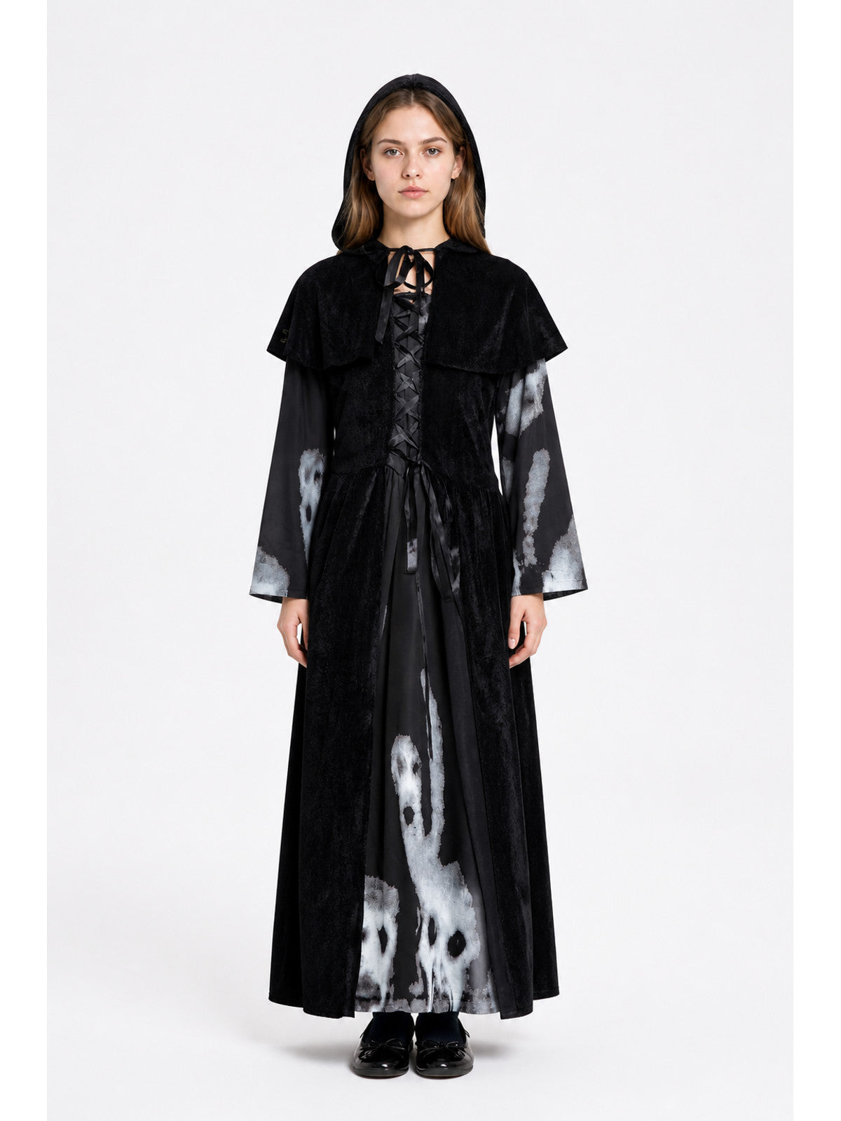 Witch Costume with Cape and Ghost Print main product view