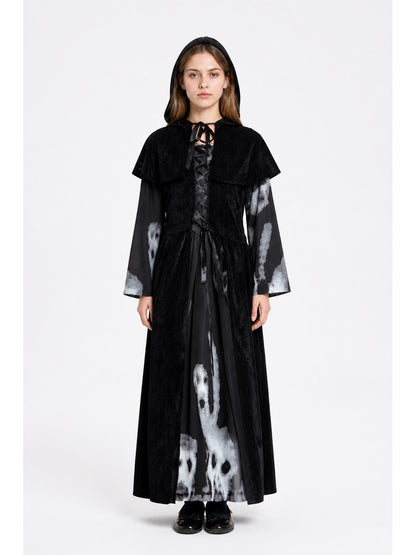Witch Costume with Cape and Ghost Print main product view