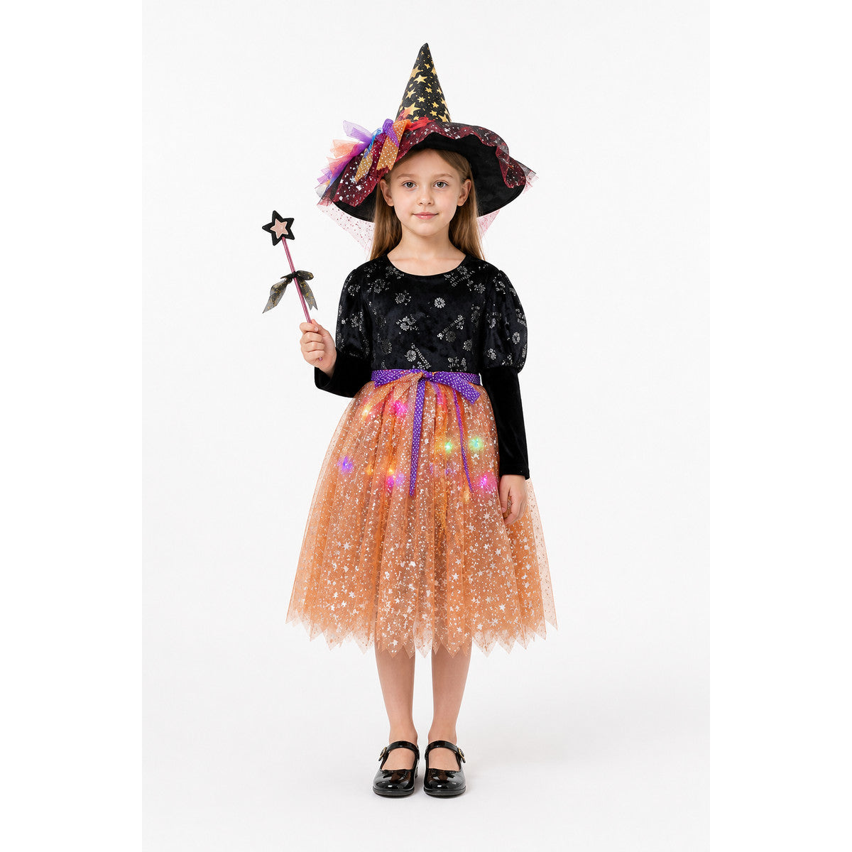 Witch Costume with Hat and Magic Wand
