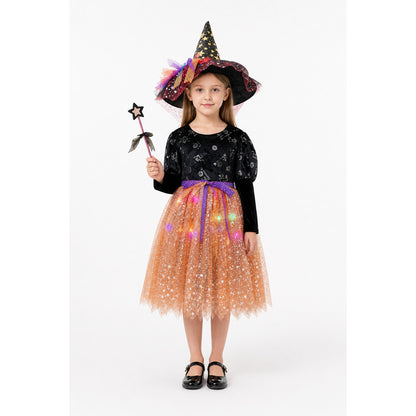 Witch Costume with Hat and Magic Wand