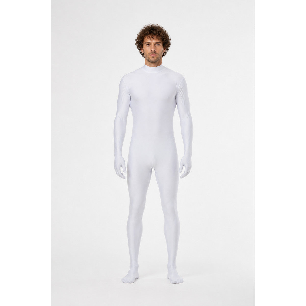 White Jumpsuit with Attached Gloves and Socks main product view