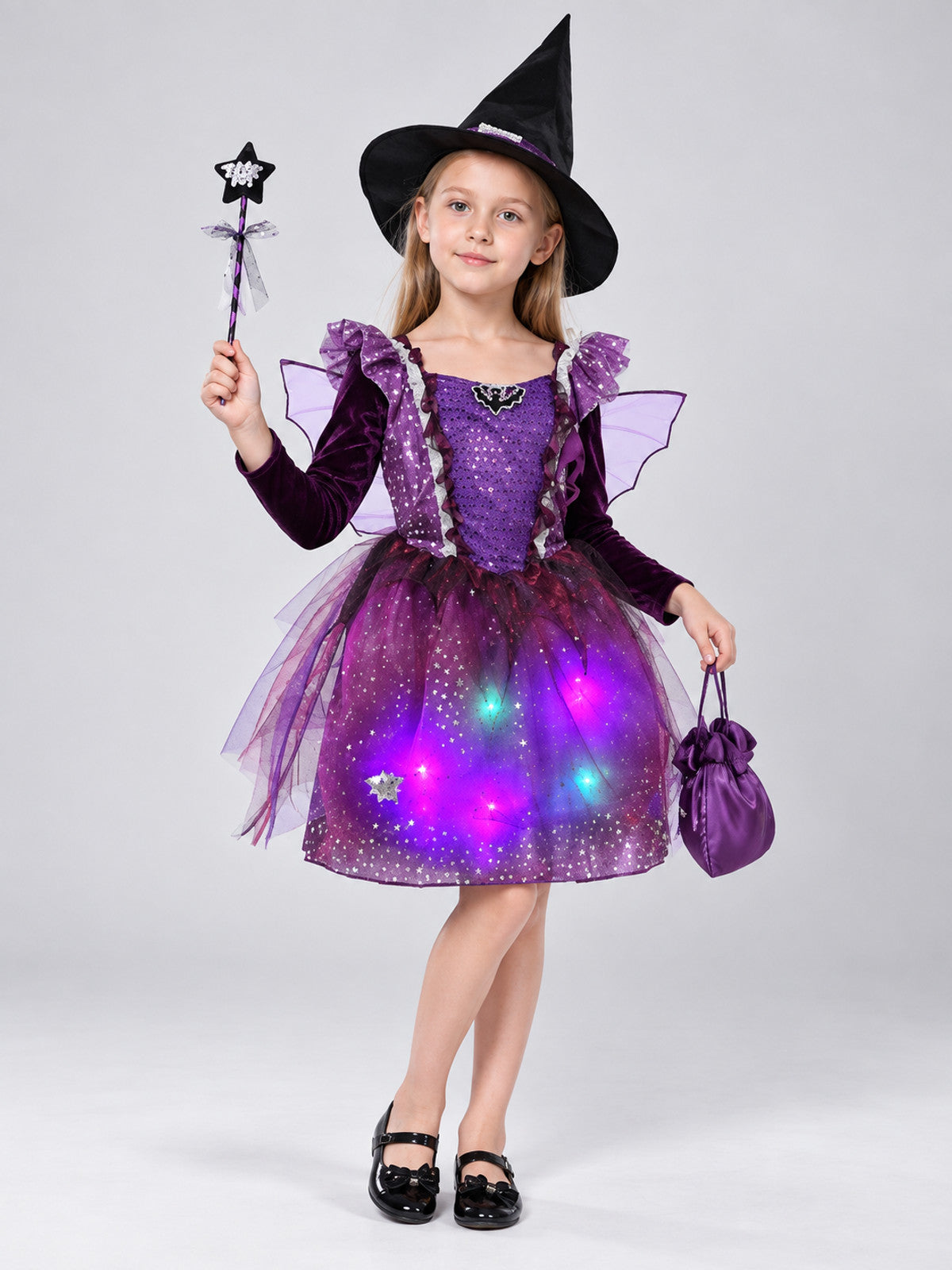 Witch Costume with Light-Up Skirt