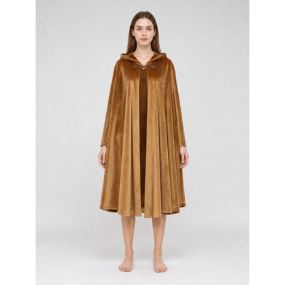 Long Light Brown Hooded Cloak for Cosplay