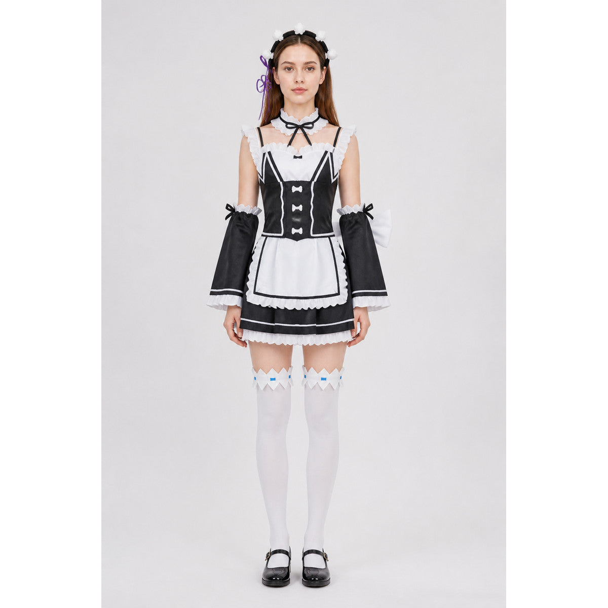 Cosplay costume with accessories, black and white