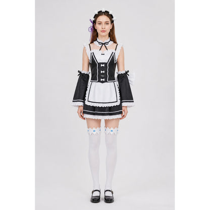 Cosplay costume with accessories, black and white