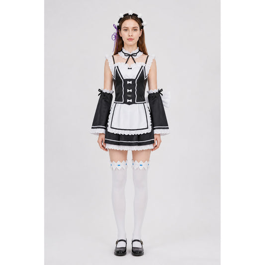 Cosplay costume with accessories, black and white main product view