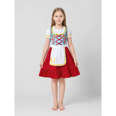 Carnival Costume Dress with Apron and Lacing