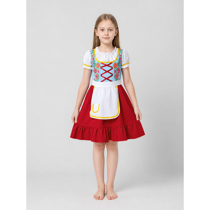 Carnival Costume Dress with Apron and Lacing on-model view