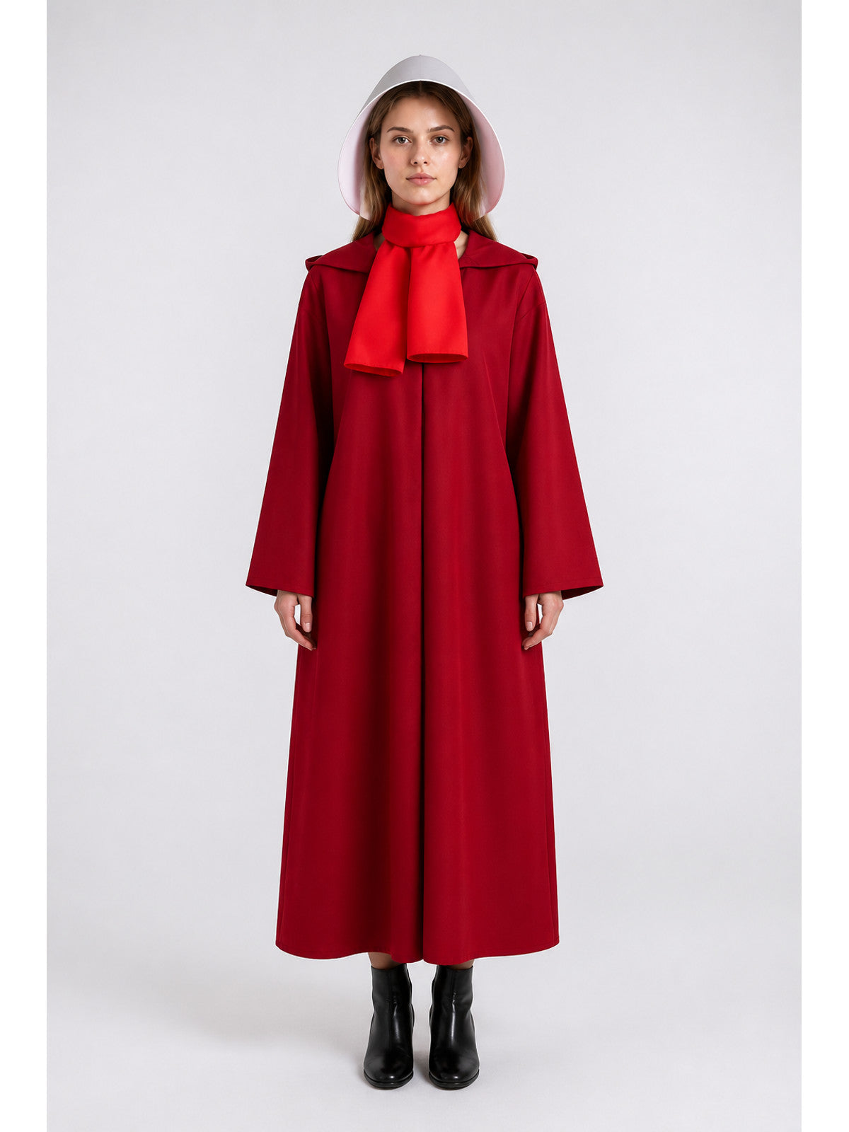 Long Red Loose-Fit Hooded Dress for Cosplay main product view