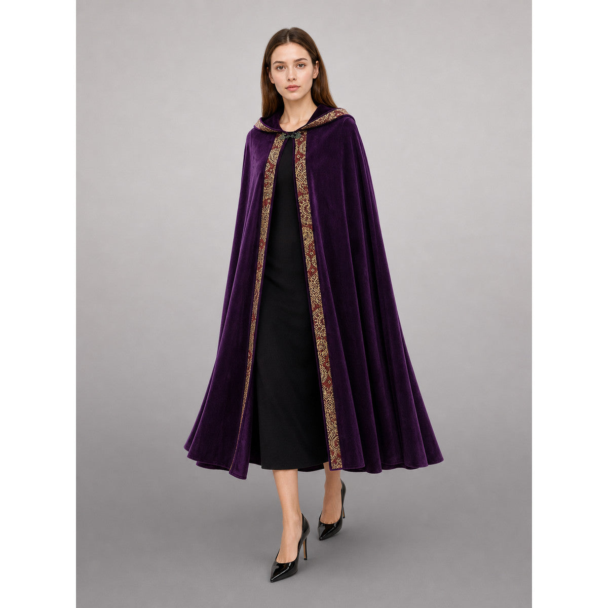 Purple Hooded Costume Cape