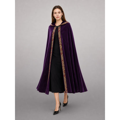 Purple Hooded Costume Cape