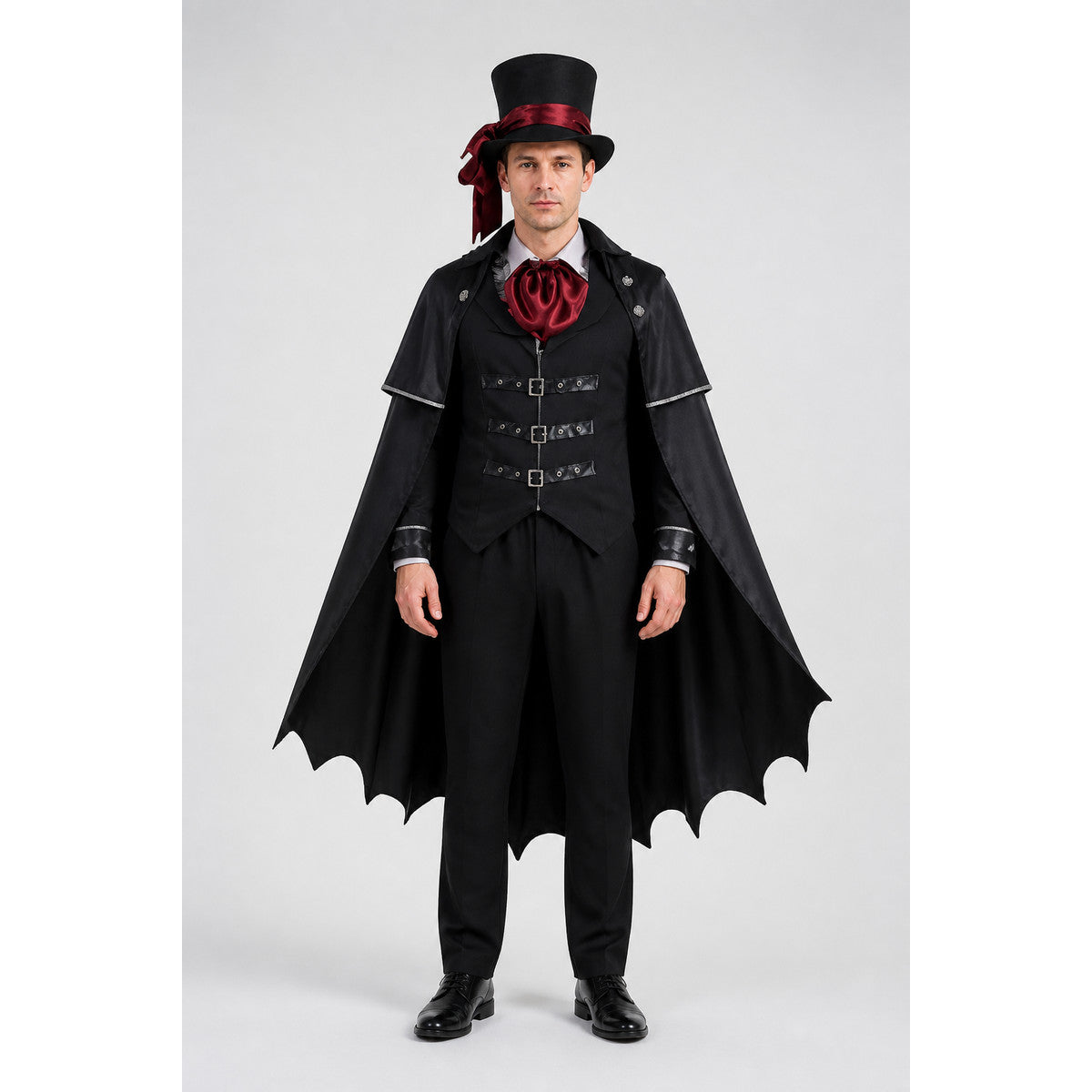 Vampire Costume with Long Cape and Top Hat for Halloween main product view