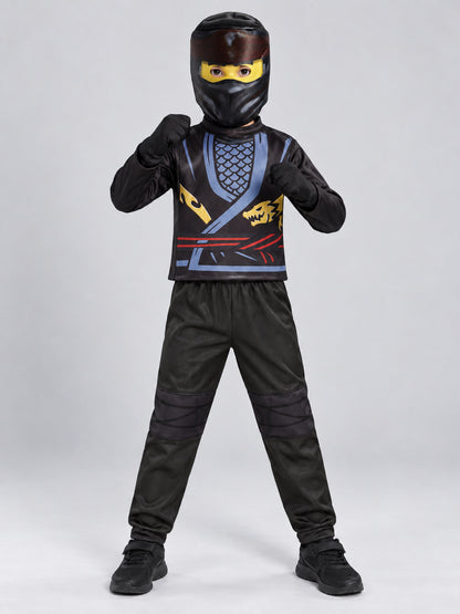 Kids' Ninja Costume Black with Mask