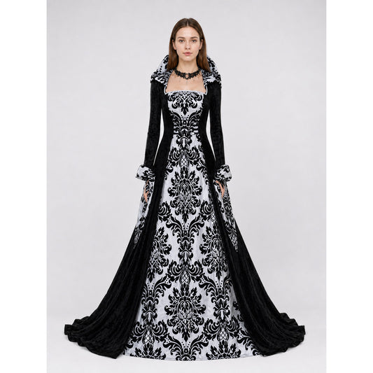 Gothic Victorian-Style Hooded Dress on-model view