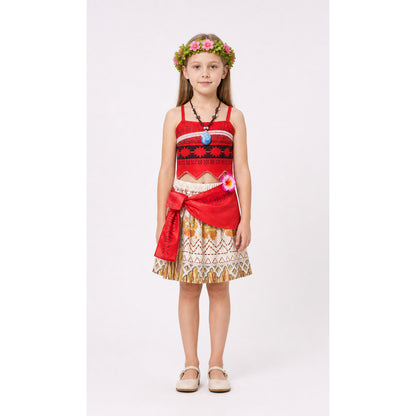 Children’s Moana Costume with Skirt and Flower Crown main product view