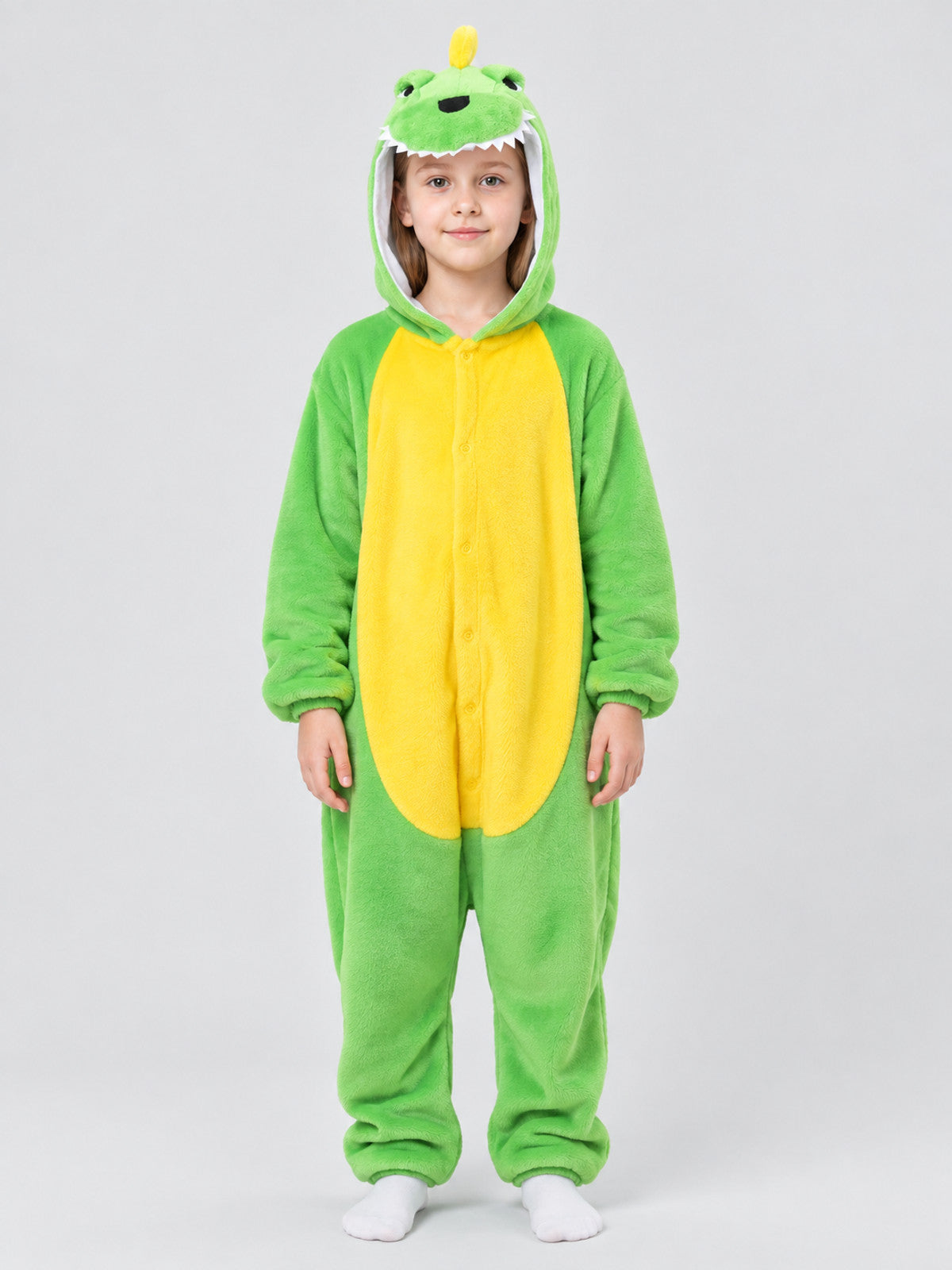 Green Dinosaur Hooded Pajama Jumpsuit