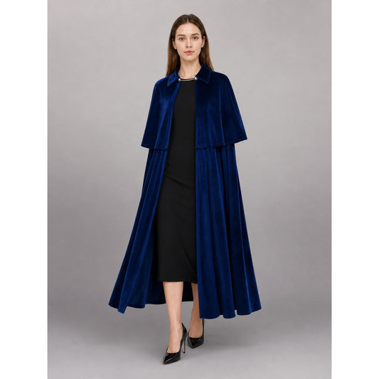Blue Carnival Cloak, Long Style with Collar