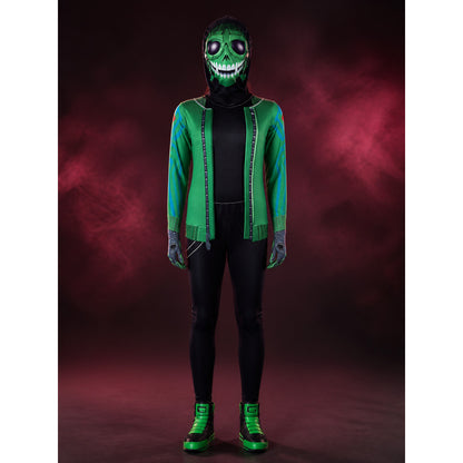 Green Skull Cosplay Bodysuit Costume with Front Zipper main product view