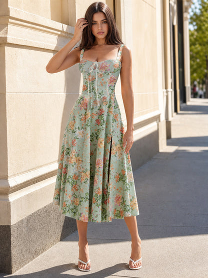 Women's Square-Neck Floral Print Dress main product view