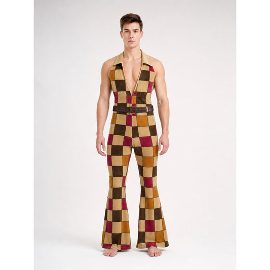 70s Disco Flared Costume Jumpsuit