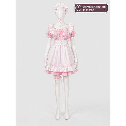 Lolita Dress with Apron and Tiered Ruffles