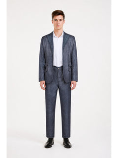 Pinstripe Two-Piece Suit with a Single-Breasted Blazer