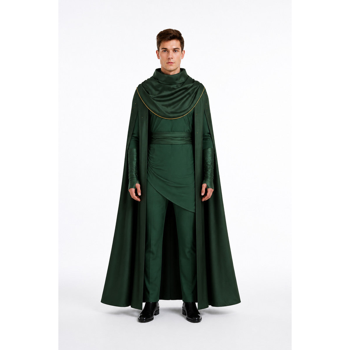 Dark Green Loki Costume with Cape for Cosplay main product view