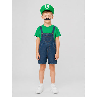 Mario Costume: T-Shirt, Shorts, and Cap on-model view
