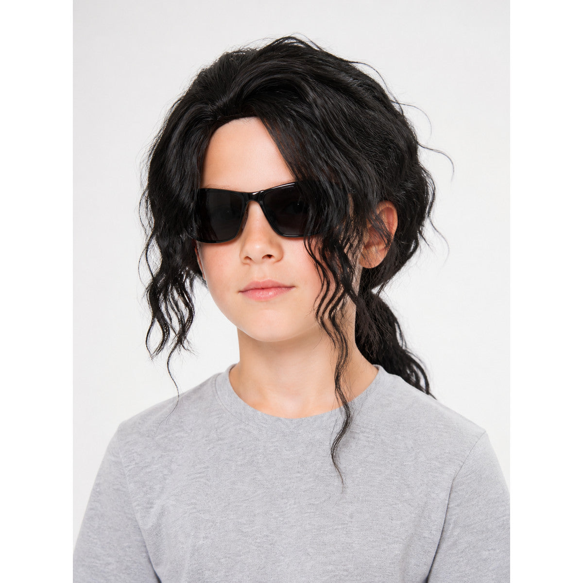 Black Carnival Wig with Ponytail for Halloween and Cosplay main product view