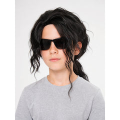 Black Carnival Wig with Ponytail for Halloween and Cosplay