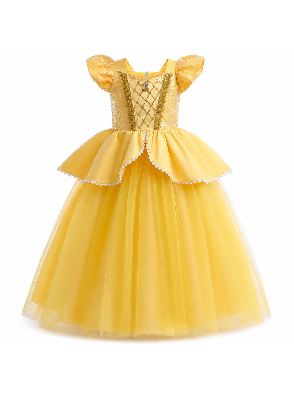 Girls Belle Princess Dress Beauty and the Beast Sequin Tulle Gown Kids Birthday main product view