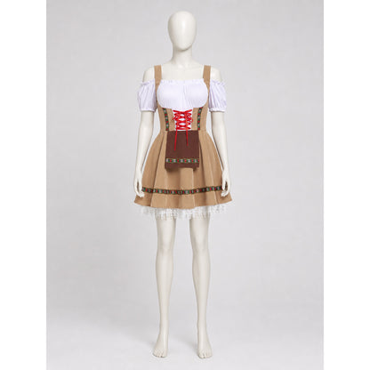 Bavarian cosplay dress with apron and lace