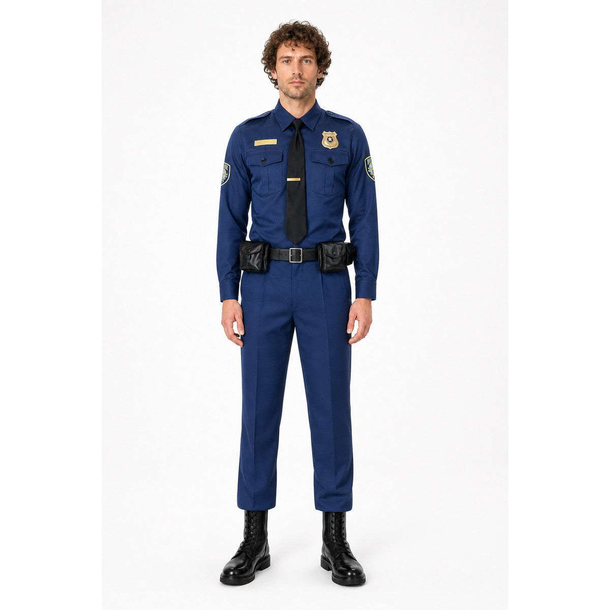 Police Costume with Belt and Pouches for Cosplay